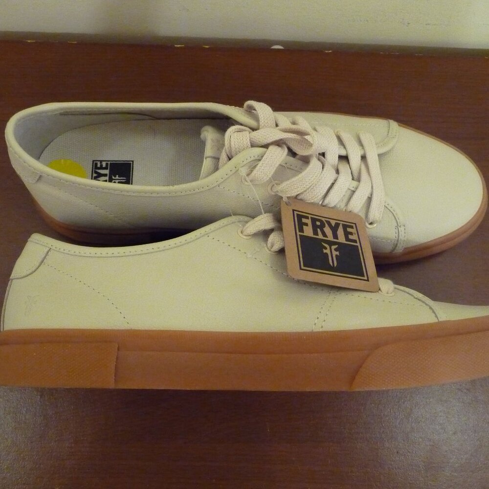 FRYE GIA LOW LACE TAN LEATHER COMFY MODERN SNEACKERS SLIP-ON NEW WITH TAG SIZE 9